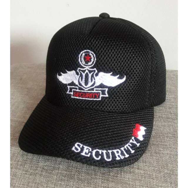 TOPI SECURITY JARING DOUBLE MESS LOGO WINGS PUTIH - TOPI SECURITY DOUBLE MESS LOGO SAYAP PUTIH