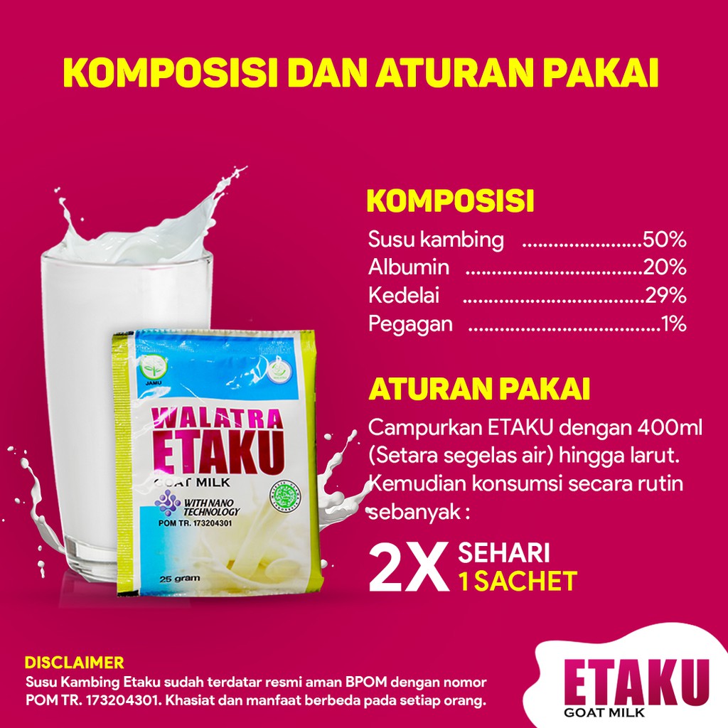 Walatra Etaku Susu Kambing Etawa Asli 100 Di Tasikmalaya Bisa Cod Bergaransi Halal Legal Bpom Indonesia