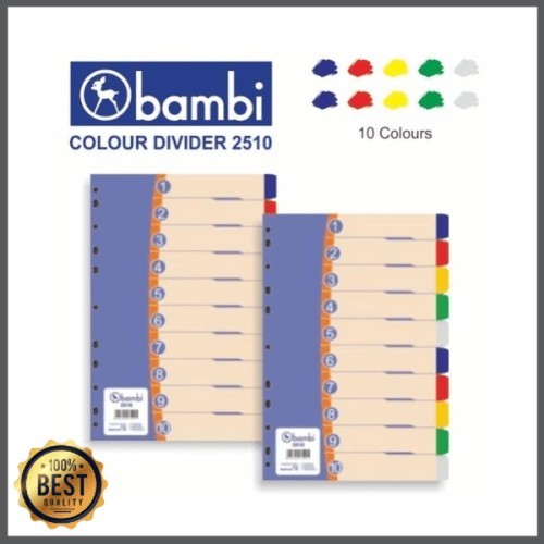 

Divider Binder Bambi 2510 F4 10 warna Lakumanisss