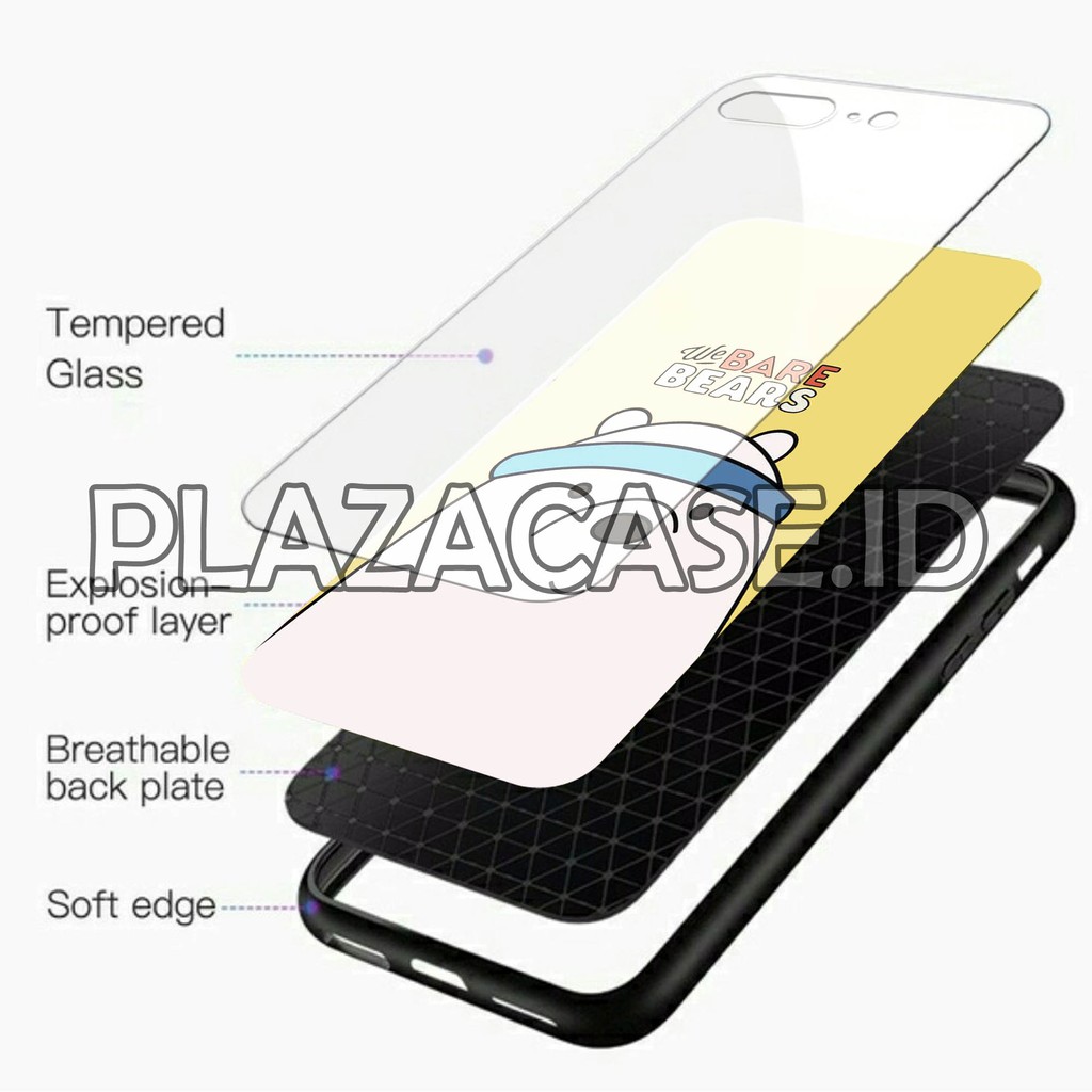 [K25] Soft Case Glass Bear For Oppo/Vivo/Xiaomi/Samsung/Iphone/Realme