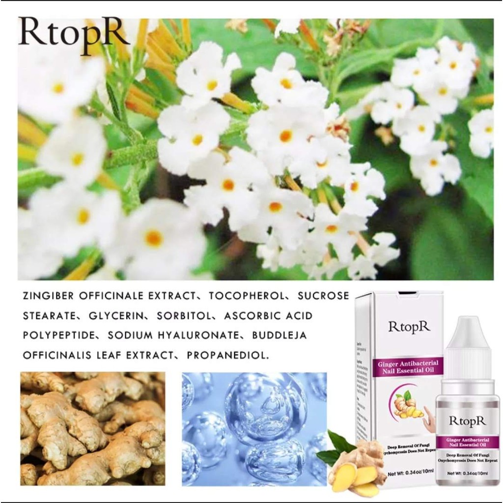 RtopR Ginger Antibacterial Nail Essential Oil