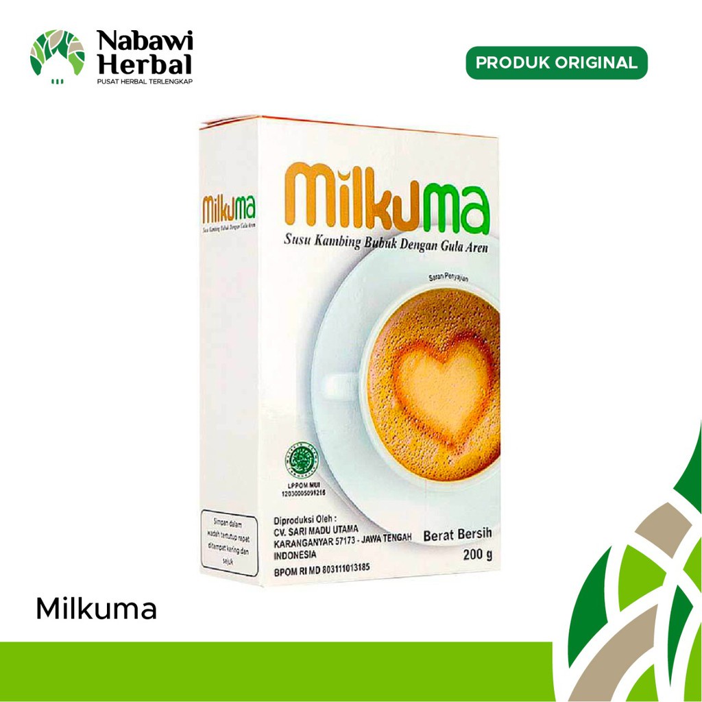 

MILKUMA Susu Kambing Bubuk - Obat Pernafasan Herbal dari susu kambing - 200gram