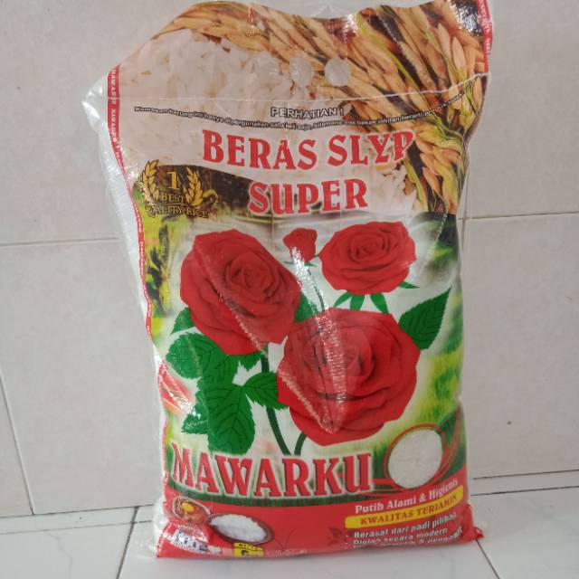 

Beras SLYP super Mawarku kemasan 5 kg