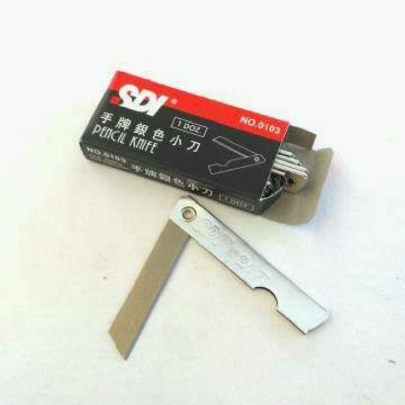 

Pisau Lipat / Pisau Kertas / Cutter SDI Pencil Knife per 1 Box Isi 12 Mata Pisau