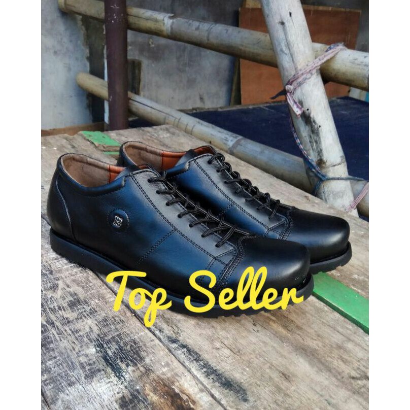 Sepatu Kerja Kantor Formal Casual Pria Bally hitam Kulit Asli