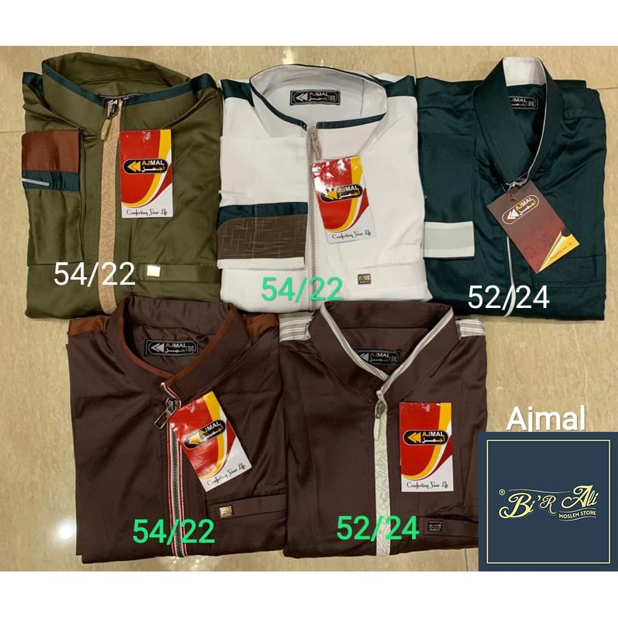 Jubah Ajmal Polyster Kombinasi Non Manset Warna Size Dewasa