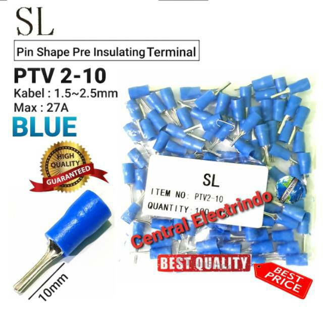 Skun Kabel Pin Tusuk PTV 2-10 Kabel 1.5~2.5mm SL.