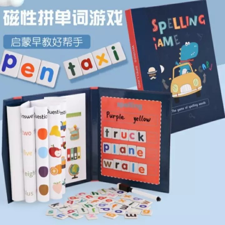 

Buku spelling anak, Buku magnet belajar menulis anak, Spelling game book, Buku Edukasi Spelling Game, Buku Pintar Belajar Membaca Anak