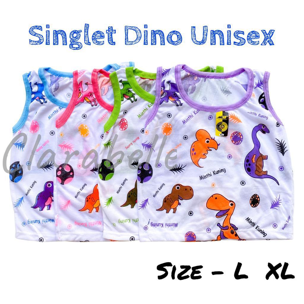 Singlet Anak karakter unisex Motif DINO Full Sablon.