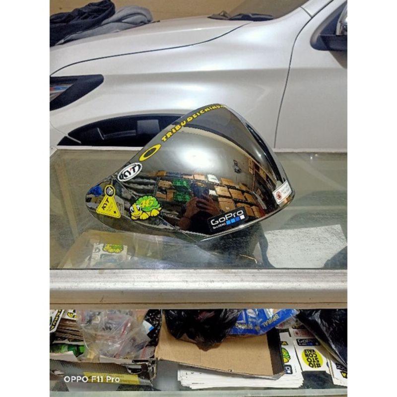 visor KYT DJ MARU +stiker iridium silver Free stiker/gratis stiker visor