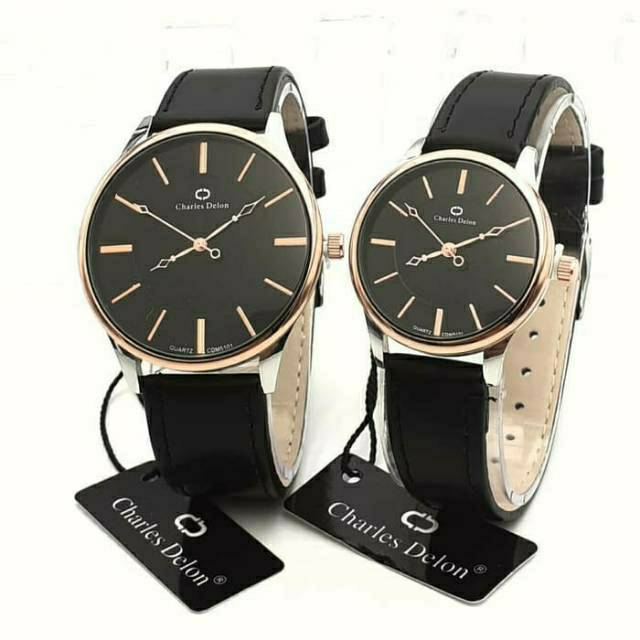 JAM TANGAN COUPLE KEREN SIMPLE ELEGANT CHARLES DELON ORIGINAL WATER RESIST NEW