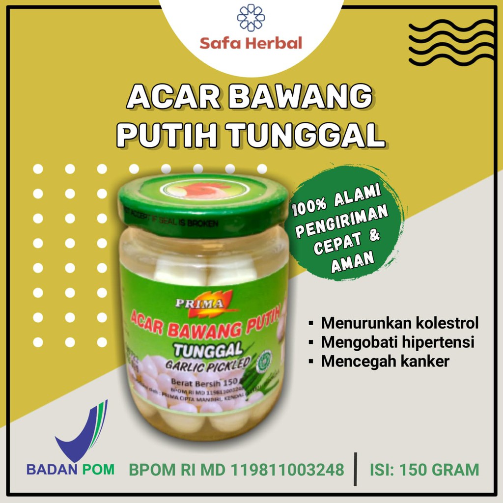 

Acar Bawang Putih Tunggal Viral Bawang Lanang Pickled Garlic Premium 150 gr