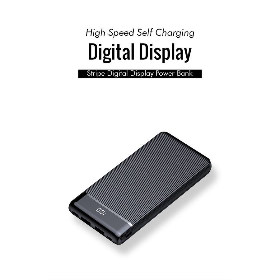 CORN DW016 10000mAh Powerbank Fast Charging Tampilan Digital untuk Samsung, Oppo, IVivo