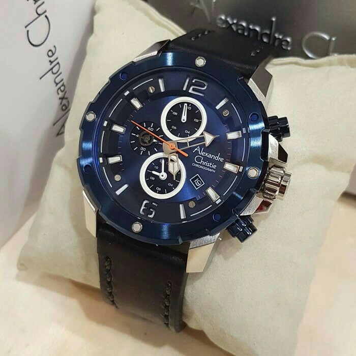 Jam Tangan Pria Alexandre Christie AC 6410MCL BIRU SILVER BIRU