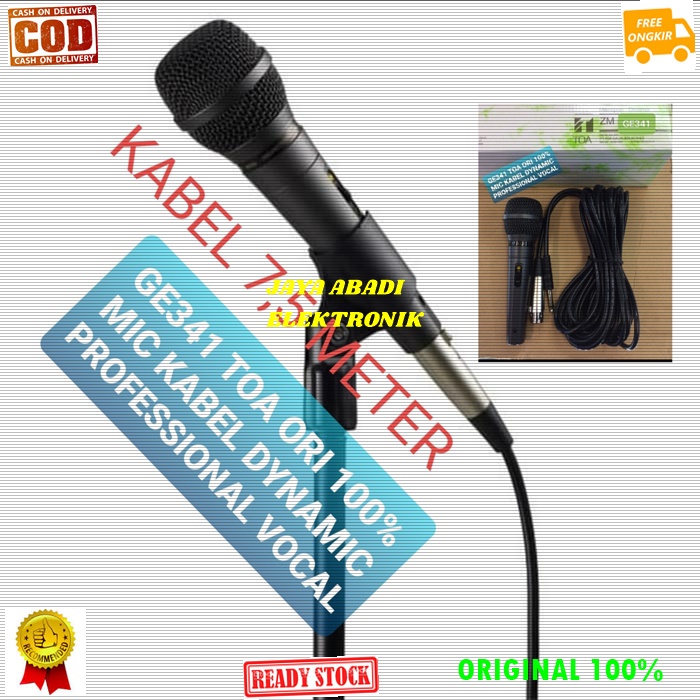 G341 TOA ORIGINAL MIC KABEL BESI KARAOKE LEGENDARY DYNAMIC MIKROPON MIK MICROPHONE CARDIOID MIKROPHO