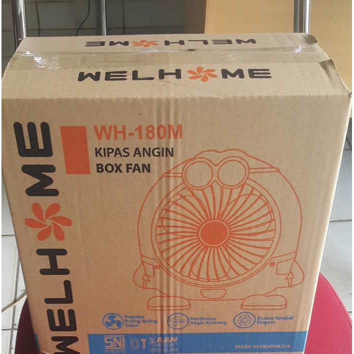 Kipas Angin Box Fan Ukuran 10" Merk Welhome Model Minion