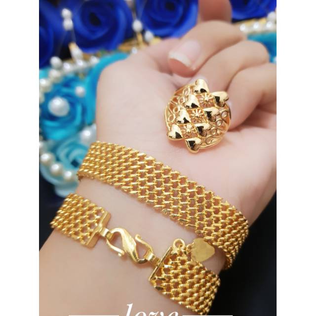 Xuping Gelang cincin perhiasan lapis 24k