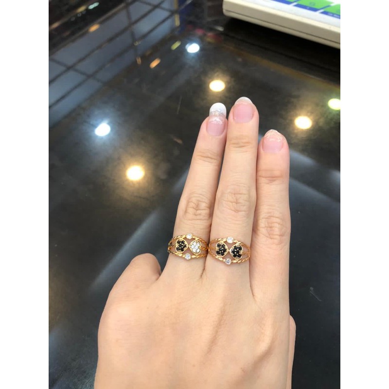 cincin love pmt hitam putih emas asli kadar 300