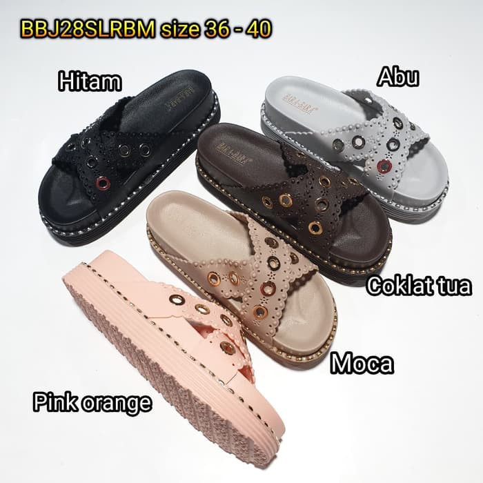 jelly sandal wanita bara bara sendal wedges karet import BBJ28SLRBM