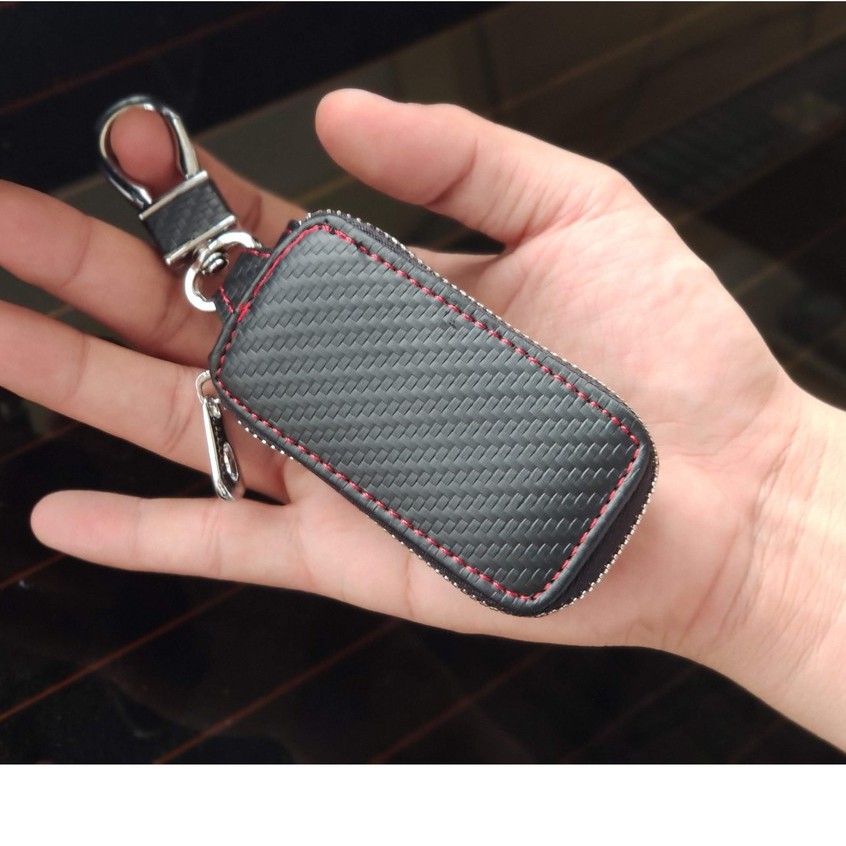 Dompet Kunci Carbon Fiber Gantungan Mobil | Car Cover Key Wallet