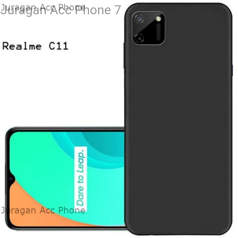 Soft Case Blackmatte Realme C11 Casing Silikon  Black Matte Hitam Polos Realme C11 Original