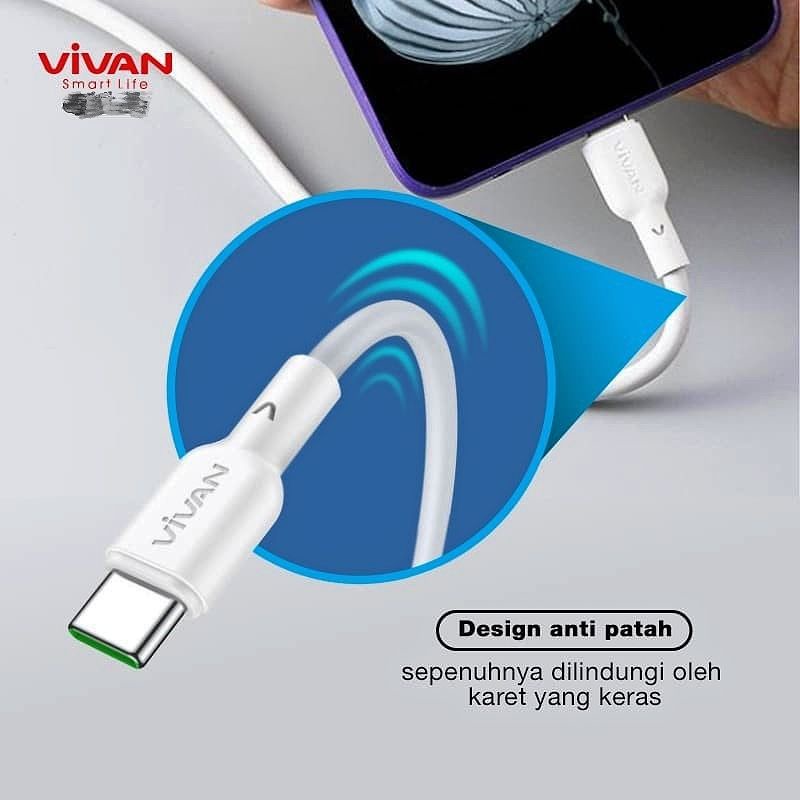 [VIVAN] Kabel Data Type C 65W Super Flash Charge 6,5A Cable Usb type C Quick Charge Super Vooc 65W V-QC