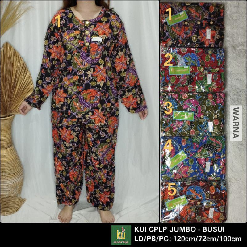 SETELAN JUMBO CELANA PANJANG TANGAN PANJANG ( CPLP ) KENCANA UNGU LABEL HIJAU