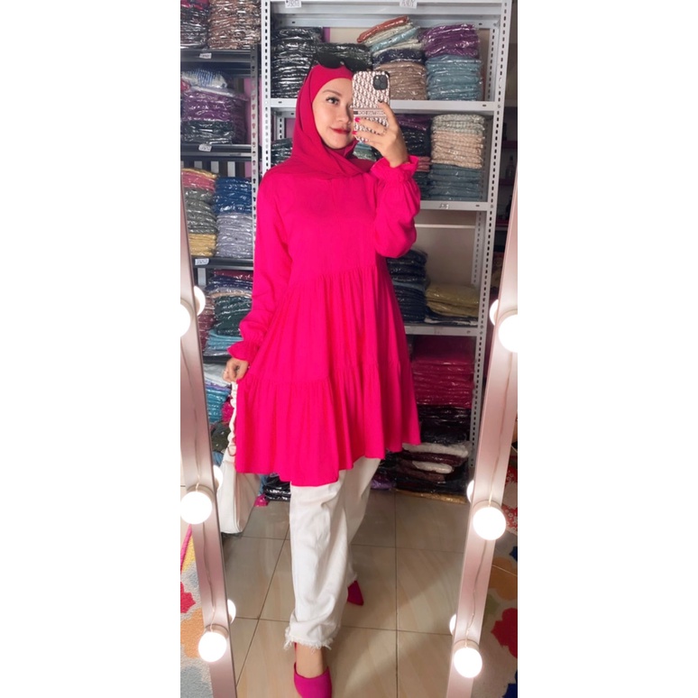 Tunik / Tunik Wanita / Alovi Tunik / Atasan Wanita Rayon Polos