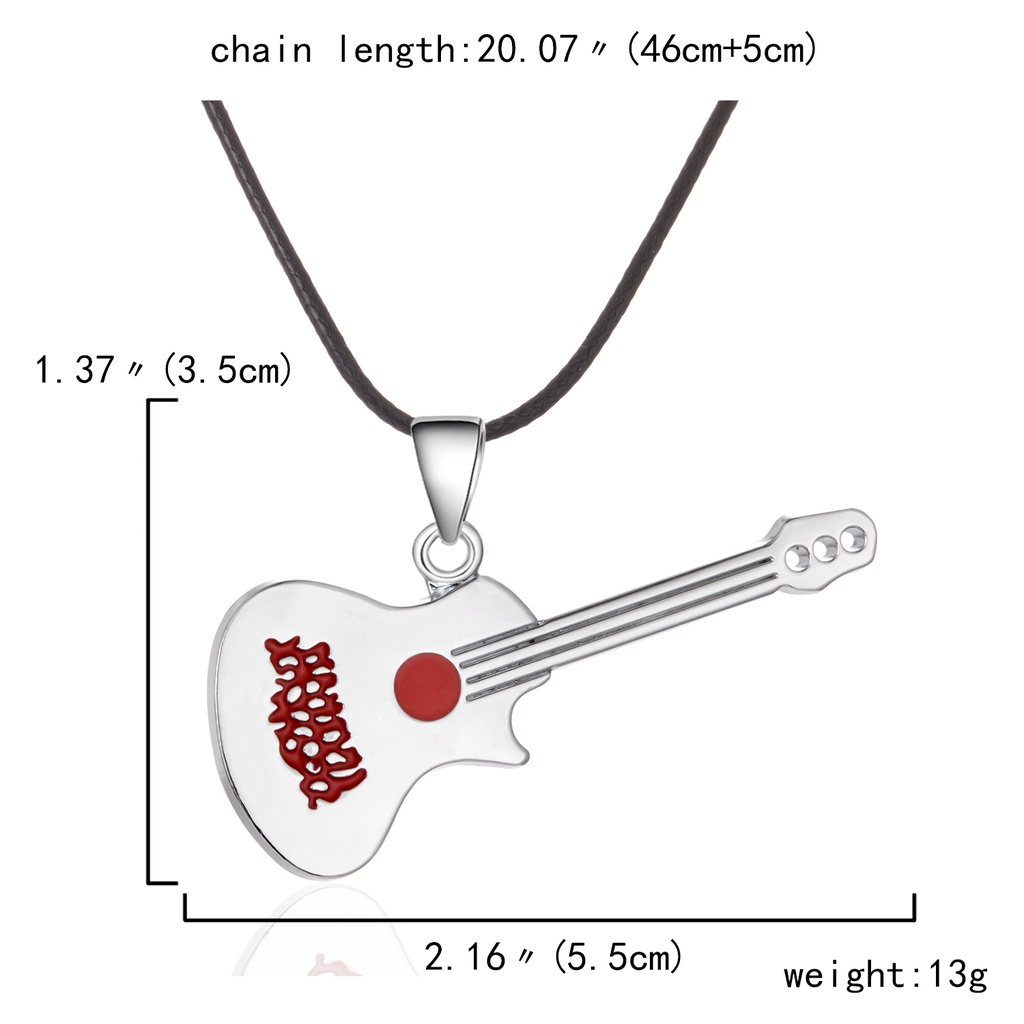 Kalung Liontin Gitar Biola Bahan stainless steel Gaya hip hop punk Untuk Pria Dan Wanita