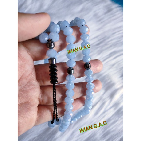 tasbih batu kristal 8m berkilau/tasbih batu 99butir/tasbih batu crystal