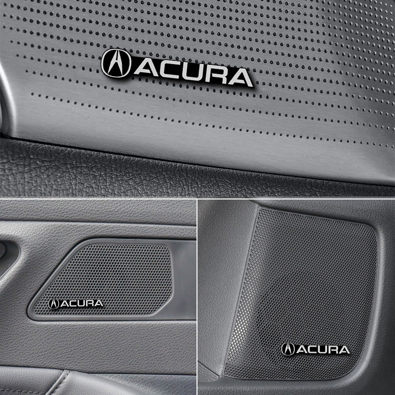 4pcs Stiker 3D Bahan Aluminum Untuk Acura Car Stereo Mobil RDX CDX TLX-L MDX NSX MDX ILX TLX Integra ZDX Tx 2019