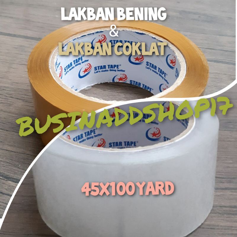 

Lakban 45mmx100 Yard Hoki Horichi Bening Coklat