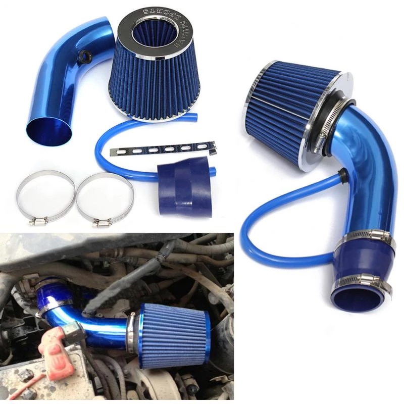 Full Set Pipa Tabung Sistem Intake Udara Dingin Turbo 3 &quot;76Mm Dengan Filter Udara Untuk Mobil