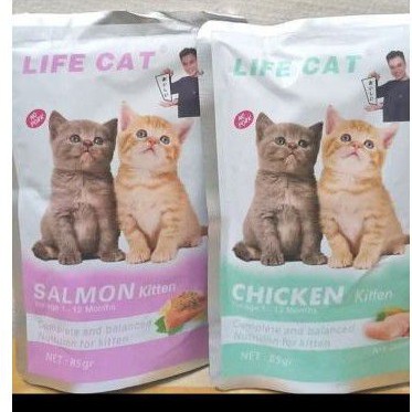 life cat Sachet Kitten salmon 85 Gram Sachet- wed Food life cat sachet