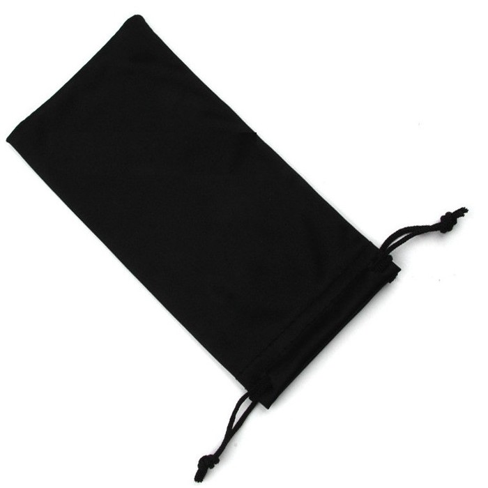 1 Pcs Sarung  Kacamata - polos  - Warna Hitam - Kain Parasut Lembut Ukuran 18.5 x 9 cm - POUCH POLOS