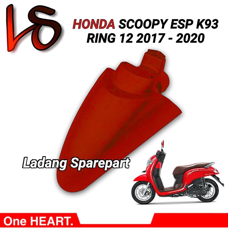 Spakbor depan Scoopy FI eSP NEW K93 2017, 2018, 2019 Merah Doff Matte Red