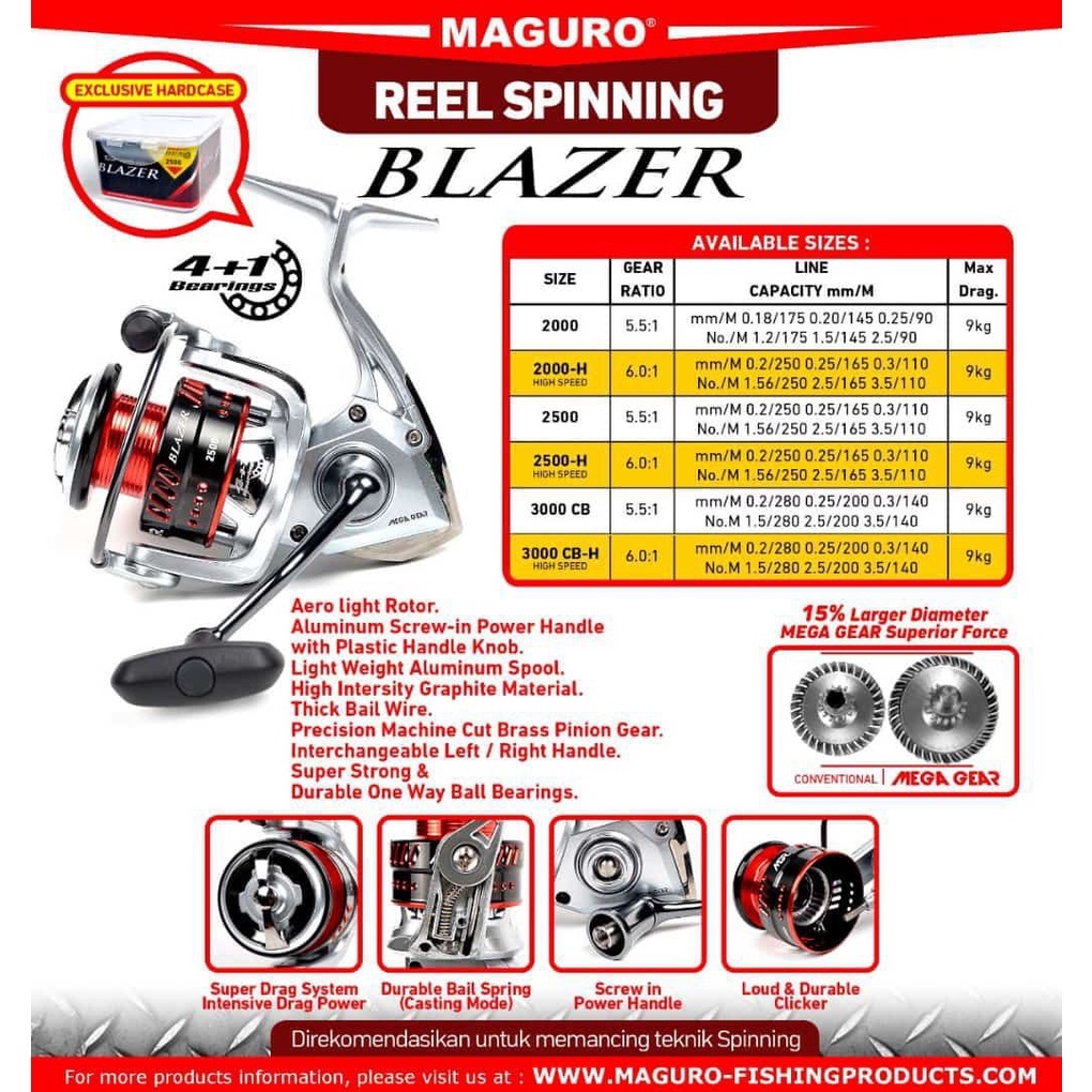 Reel MAGURO BLAZER 2000H | 2500H | 3000CB H