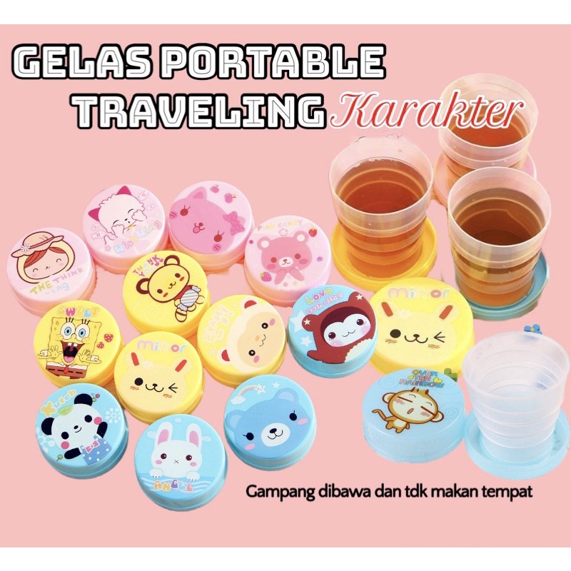 COD Gelas Lipat Portable Travel//plastik Cup Tempat Minum//gelas Plastik Mini Lipat P43