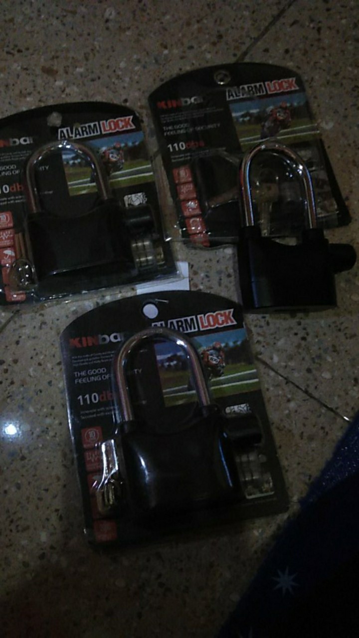 Gembok Alarm Anti Maling Kinbar Original Ontime Shop