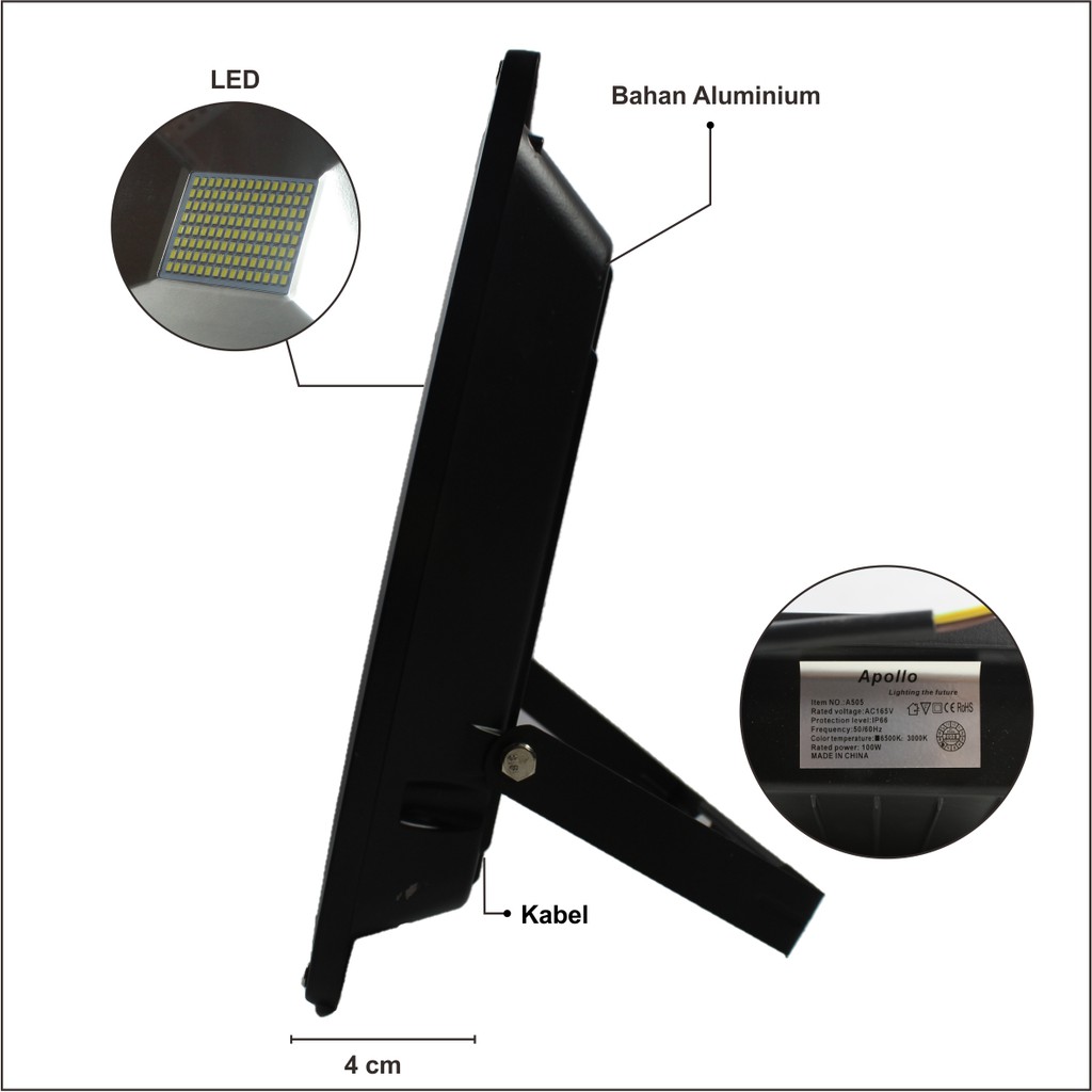 LAMPU SOROT/ FLOODLIGHT LED 200W 200 WATT CAHAYA PUTIH