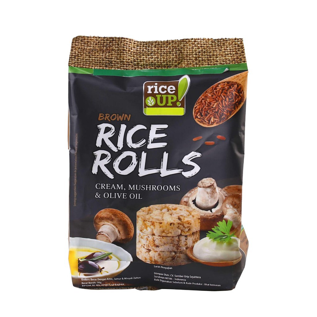 

Rice Up Brown Rice Rolls / Crackers Brown Rice Cream and Mushroom 50G