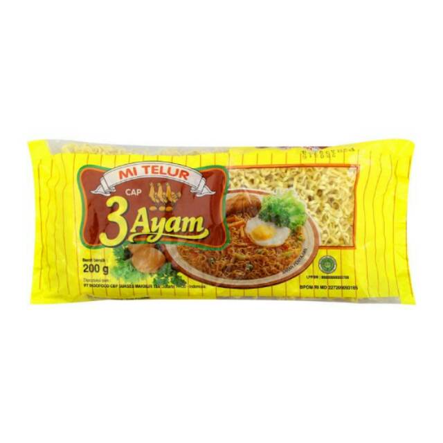 MI TELUR CAP 3 AYAM 200gr Shopee Indonesia