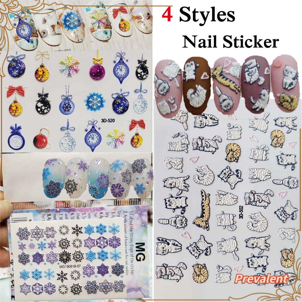 Stiker Kuku Motif Natal 6D Untuk Wanita