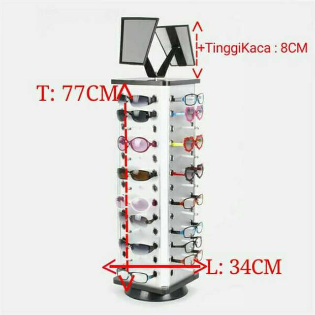 Display pajangan rak kacamata isi 36 kacamata