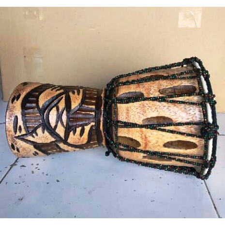 Alat musik Jimbe ukir 40cm kendang Djembe bali MAINAN ANAK REBANA SEMI DARBUKA  DUMBUK