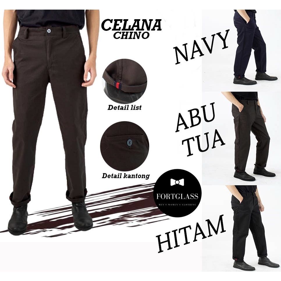 FORTGLASS Chino Pants Celana panjang Pria