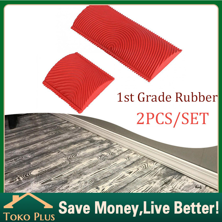 2Pcs/Set Kuas Cat Dinding Rol/Roller Paint Bahan Karet Efek Corak Motif Kayu DIY Dekorasi Rumah