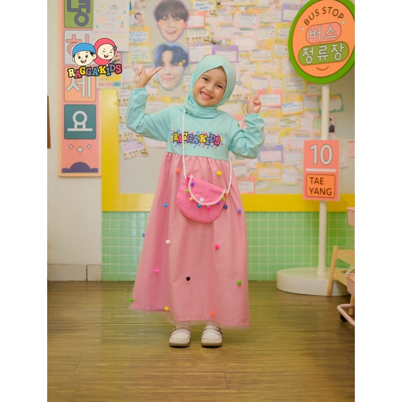 Gratis tas Baju gamis kaos anak raggakids tutu RG55 free tas