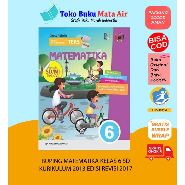

✨COD✨ BEST SELLER ORIGINAL BUPING MATEMATIKA SD/MI KELAS 6 K13N ERLANGGA