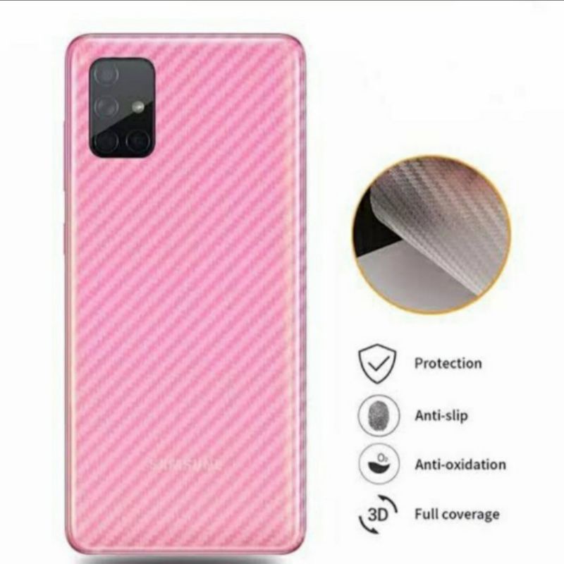 samsung A51 A71 skin carbon anti gores belakang karbon